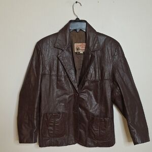 Sears VINTAGE Brown Leather Jacket LADIES 16